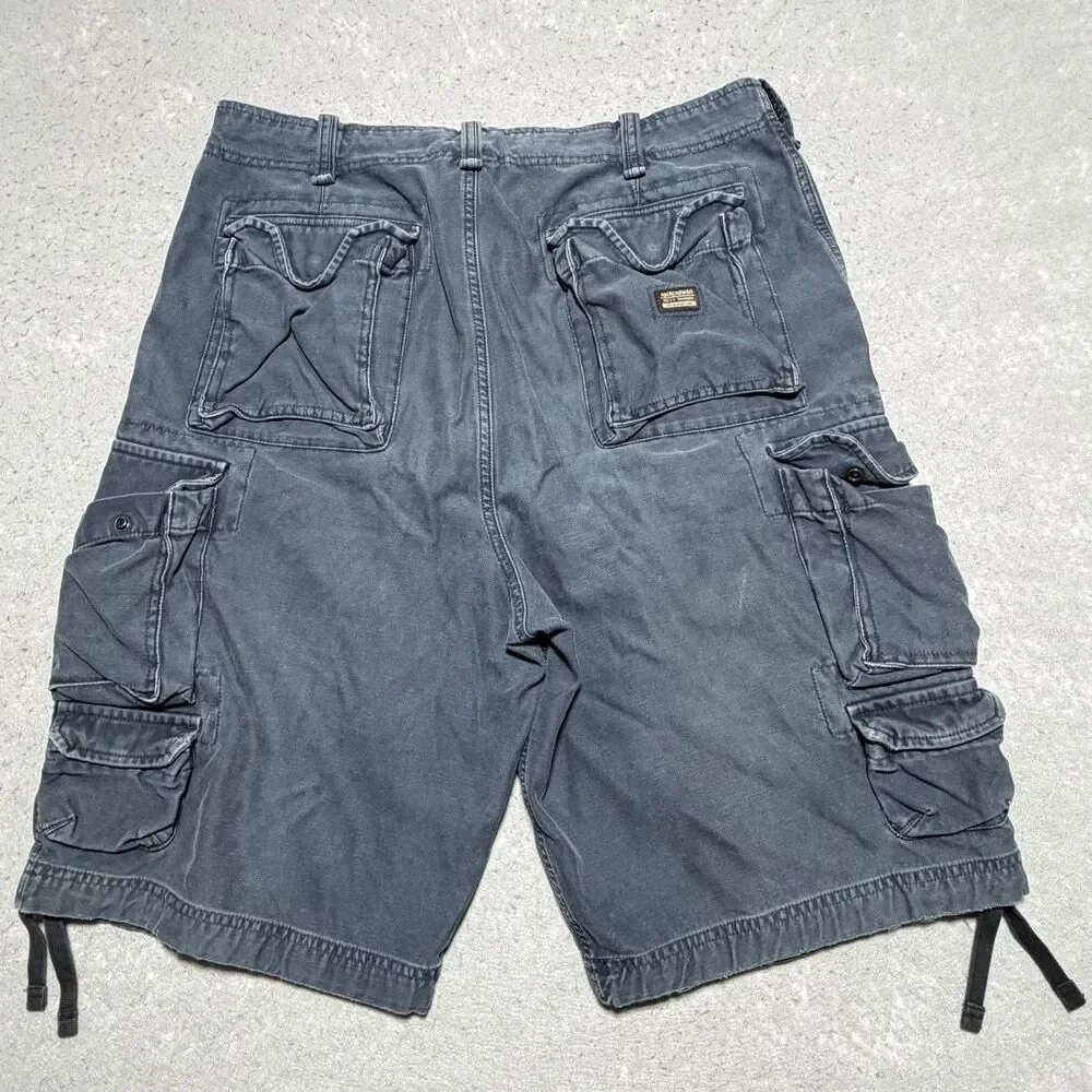 VTG Y2k Abercrombie & Fitch Cargo Shorts Navy Paratrooper Men’s 36 Utility